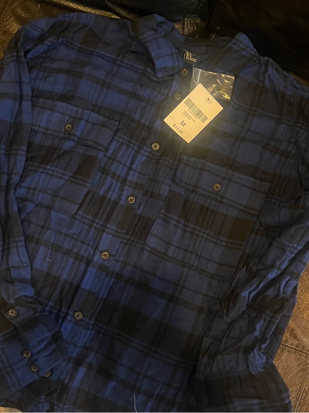 Forever 21 Blue and Black Plaid Button Shirt